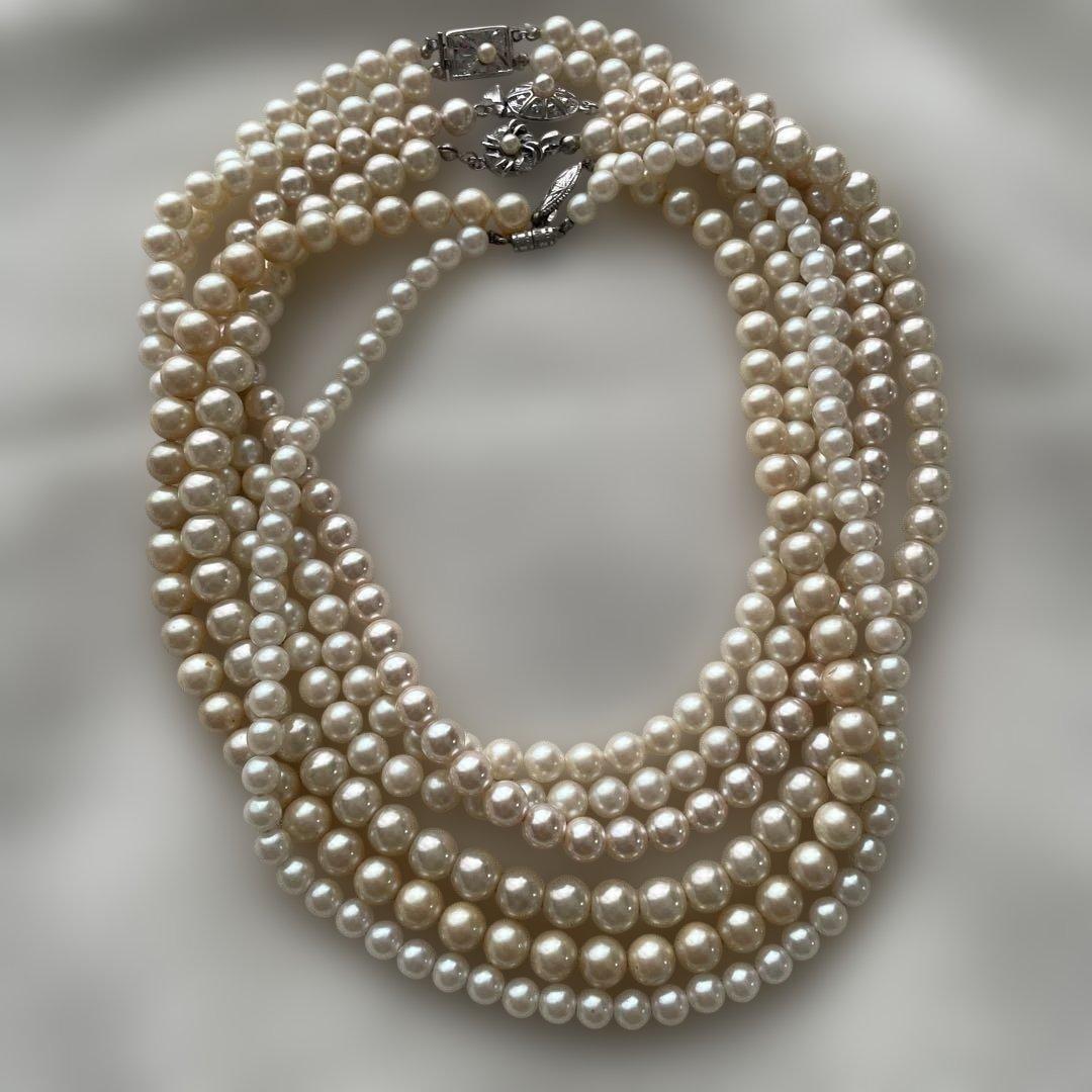 は*ま様 昭和レトロアクセサリー天然石ネックレス12点セットまとめてsilver