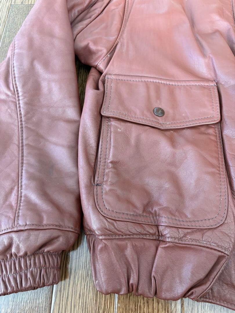 あ*ろ様 L.L.Bean エルエルビーン レザーフライトジャケット 80s U