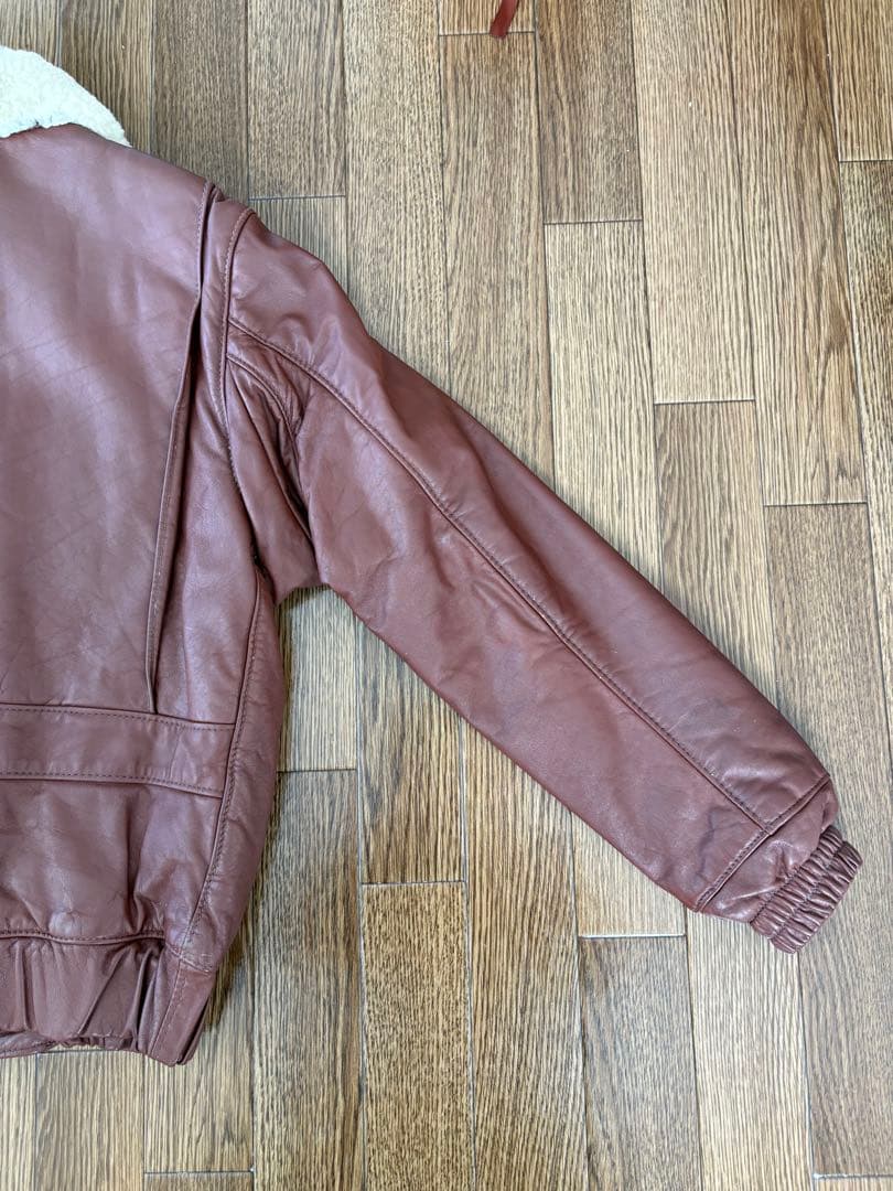 あ*ろ様 L.L.Bean エルエルビーン レザーフライトジャケット 80s U