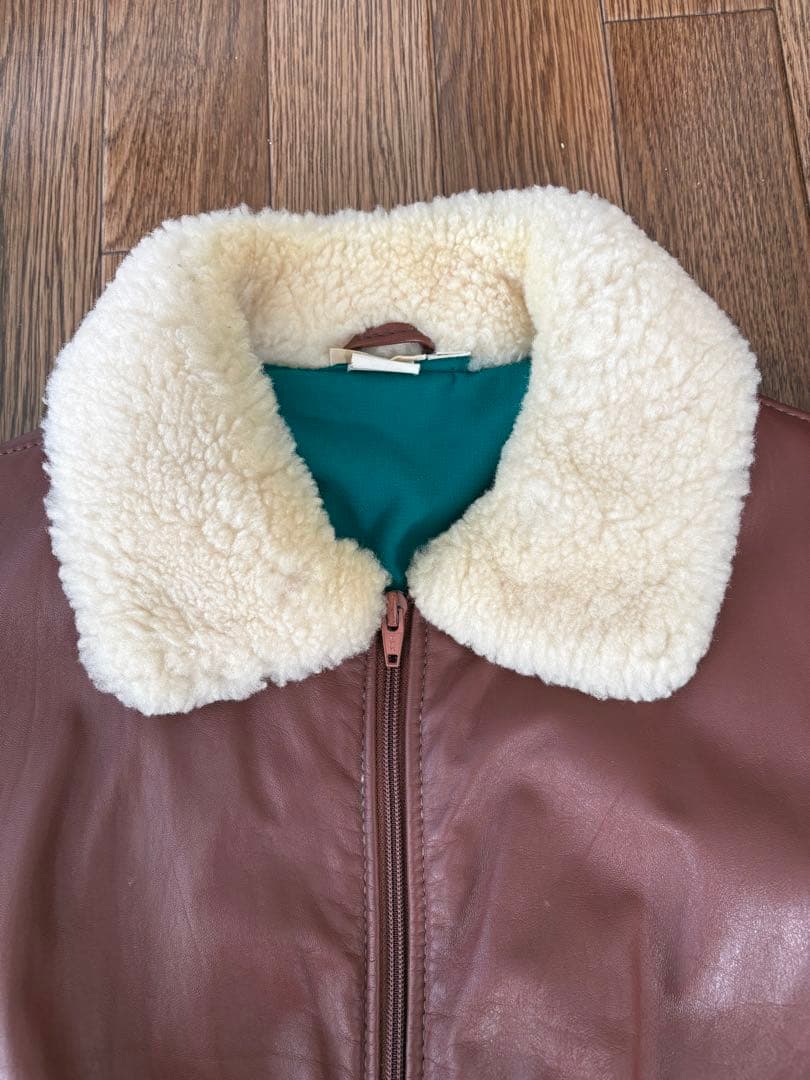 あ*ろ様 L.L.Bean エルエルビーン レザーフライトジャケット 80s U
