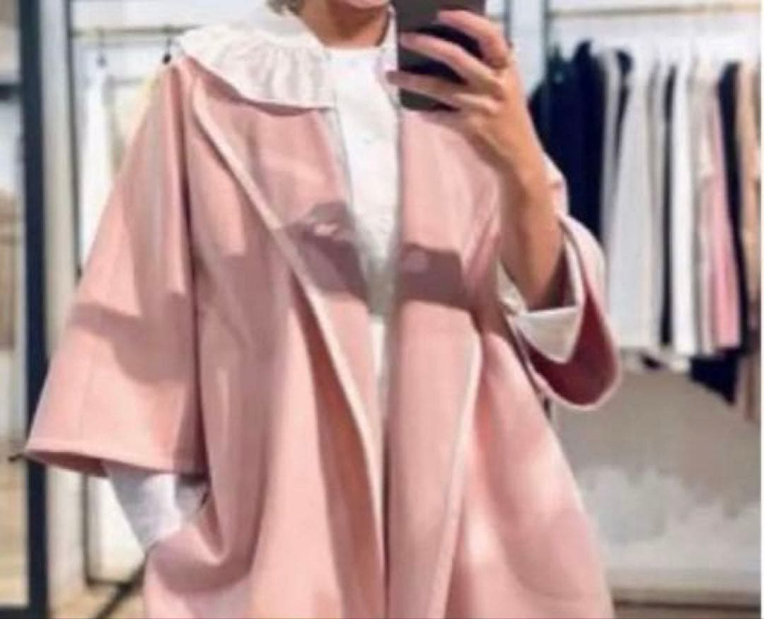 さとぱん！美品！yori ピンクスプリングカラーコート スプリングコート