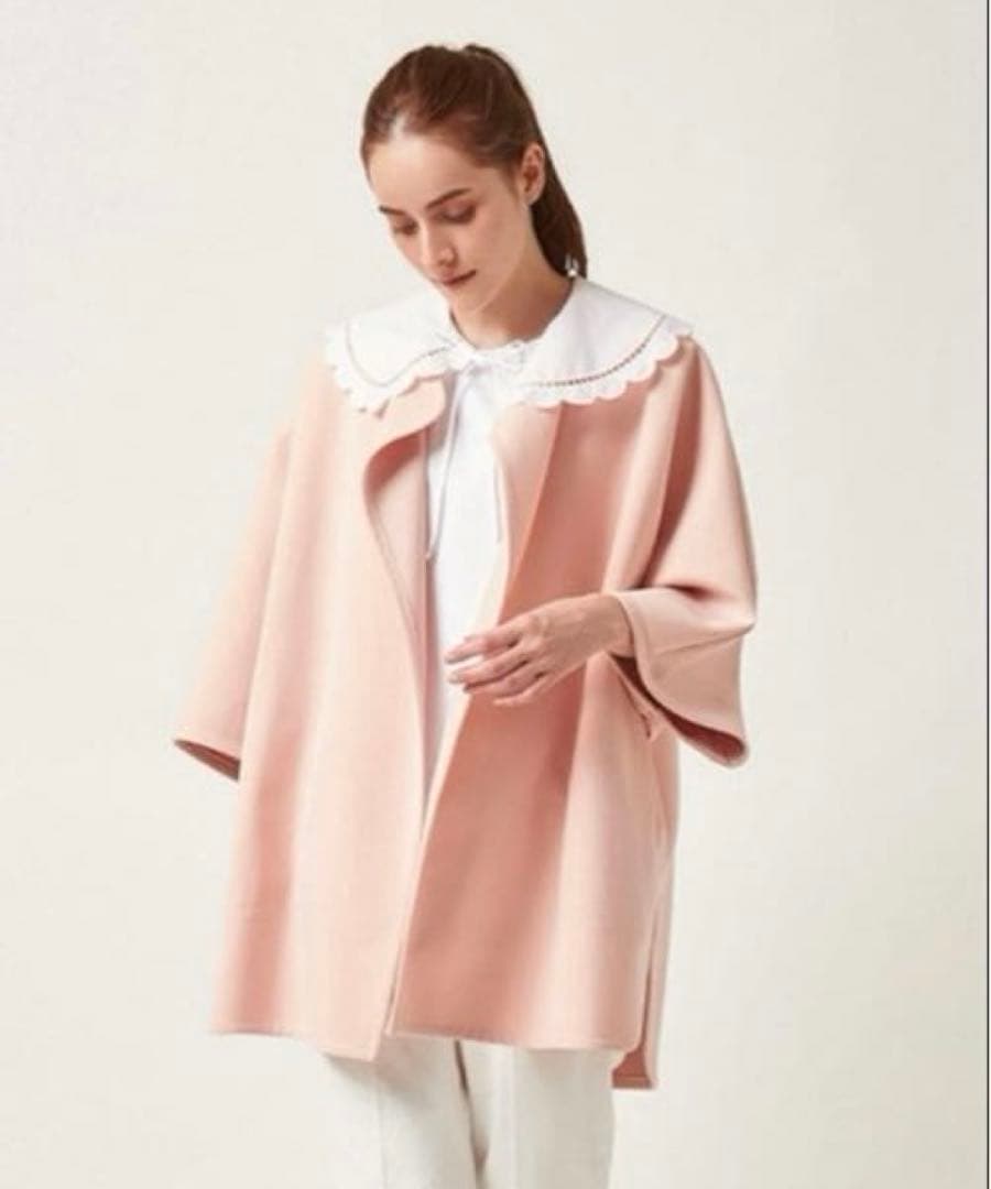 さとぱん！美品！yori ピンクスプリングカラーコート スプリングコート