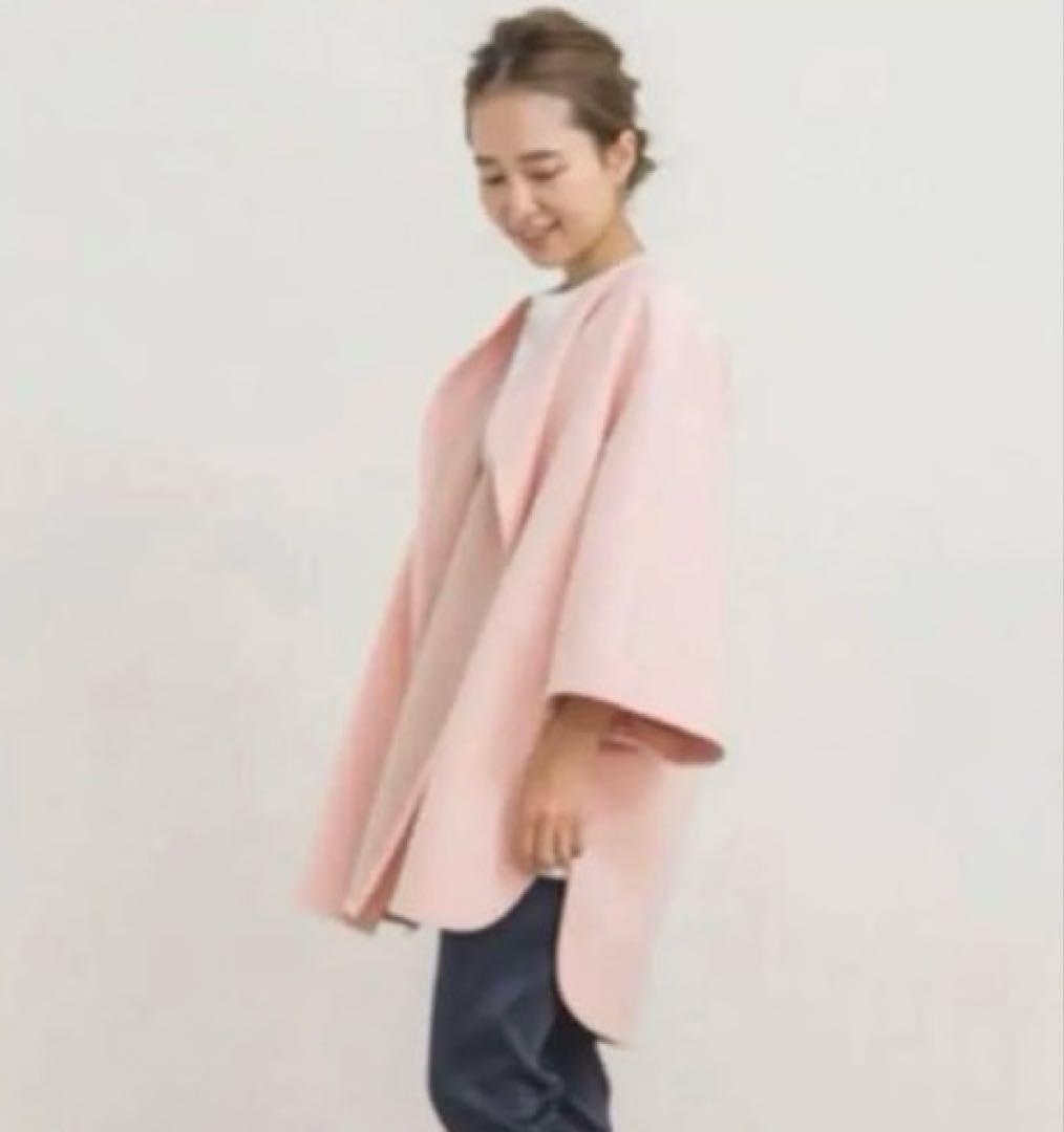 さとぱん！美品！yori ピンクスプリングカラーコート スプリングコート