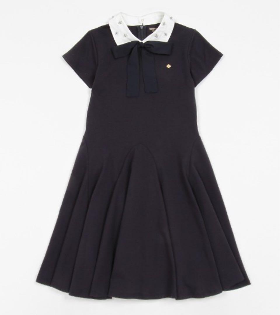 kate spade ネイビー 白襟付き 半袖ワンピース 160