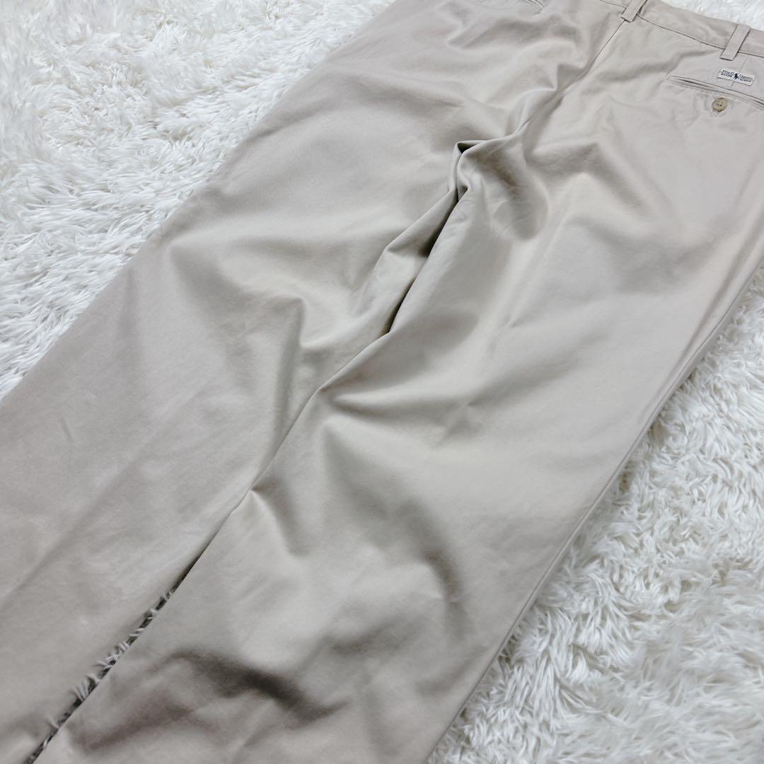 90s 美品　ポロバイラルフローレン　チノパンツ　ベージュ　ツータック W35