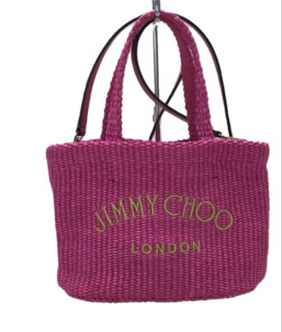 JIMMY CHOO ピンク かごバッグ