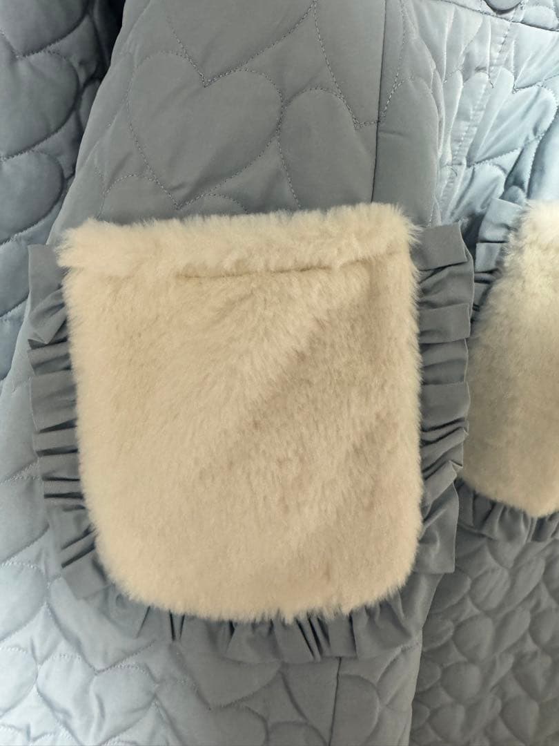 アクシーズファム kawaii サックス キルティングロングコート M