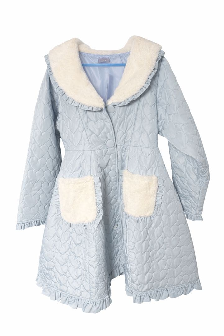 アクシーズファム kawaii サックス キルティングロングコート M