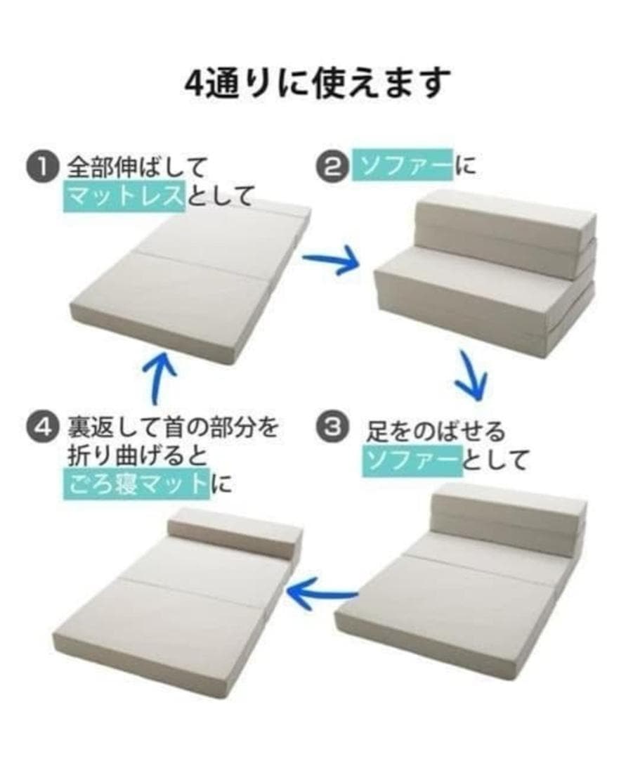 新品☆セミダブル♪厚み12cm♪ソファーにもなるマットレス♪〇B419