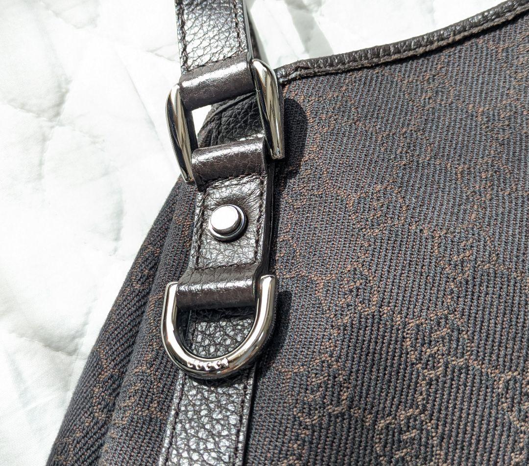 GUCCI GG柄ダークグレー トートバッグ　 袋 取り扱いガイド付き