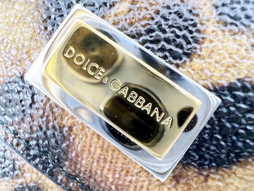 未使用保管　美品　ドルチェ＆ガッバーナ　ロゴプレート　レオパード　キーケース