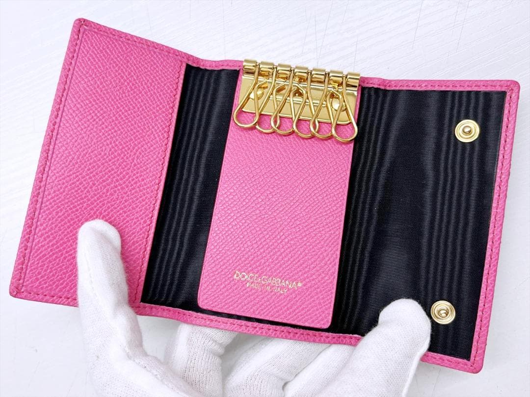 未使用保管　美品　ドルチェ＆ガッバーナ　ロゴプレート　レオパード　キーケース