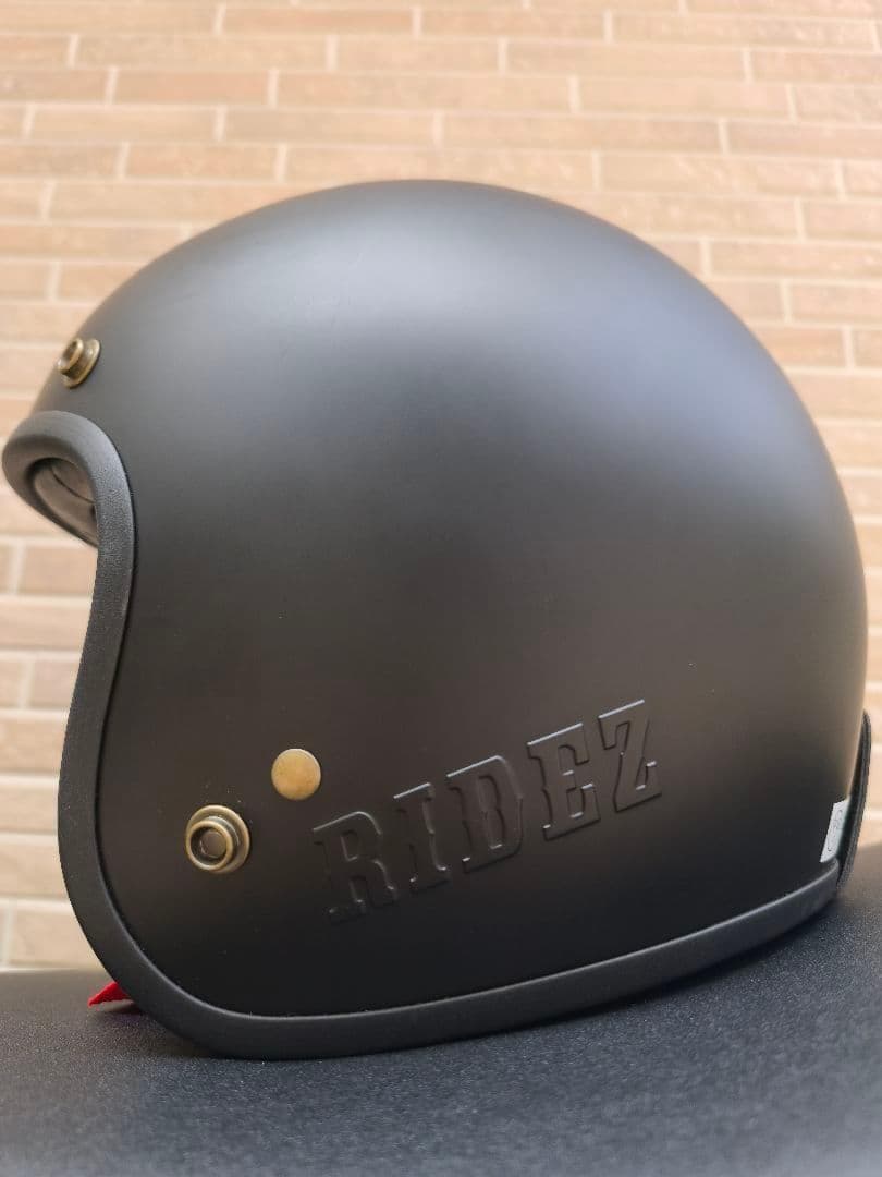 【HANDCRAFTED】ジェットヘルメット マットブラック ストライプ　外箱付