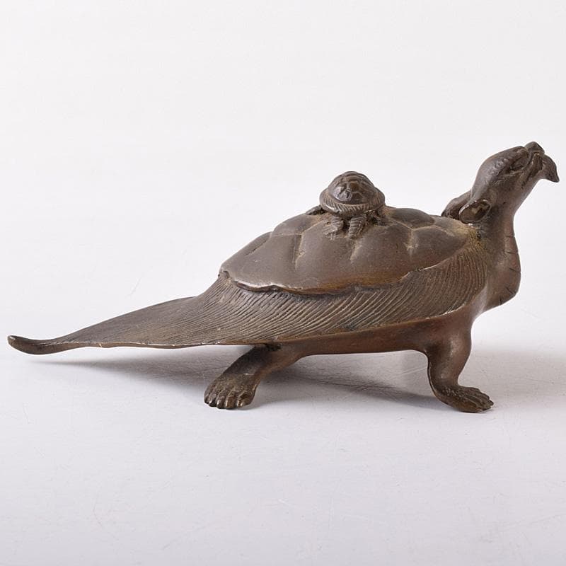 古銅宣徳銅　亀　神獣　置物　C　R8109