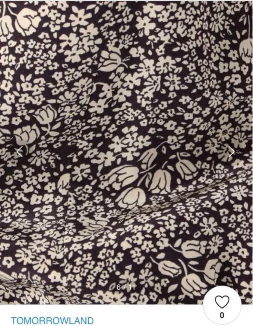 トゥモローランド美品スモールフラワープリント ジップアップコンビネゾン