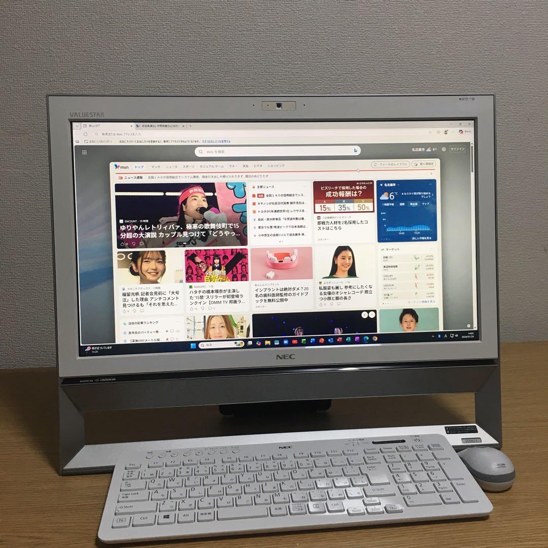 NEC Win11 地デジ 21.5' 8Gメモリ SSD カメラ Wi-Fi