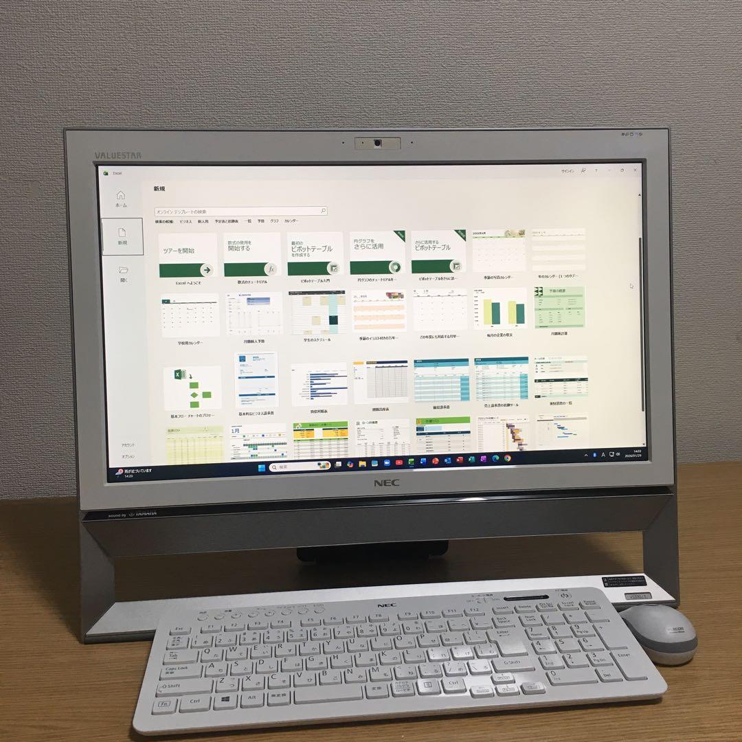 NEC Win11 地デジ 21.5' 8Gメモリ SSD カメラ Wi-Fi
