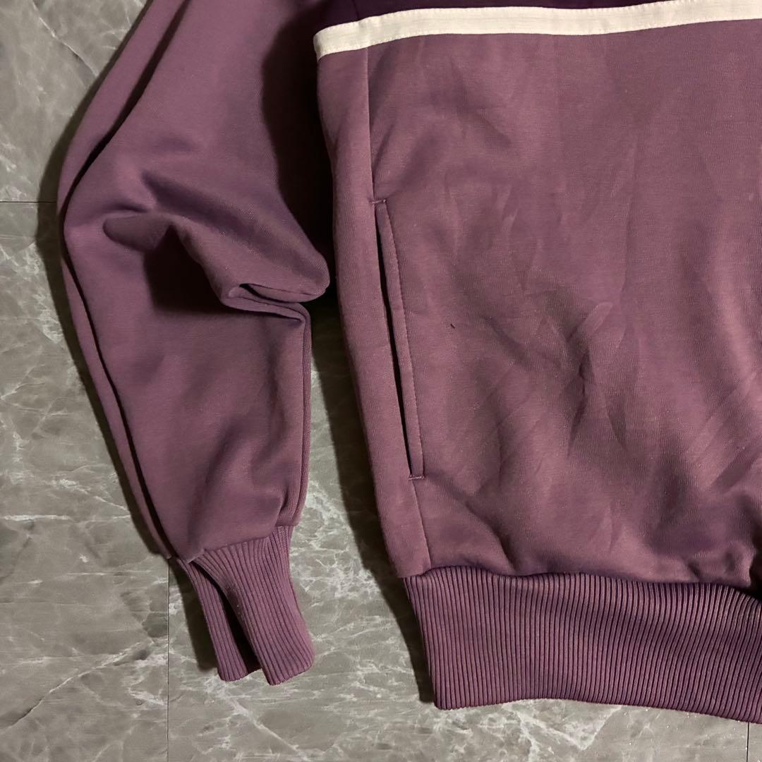 【希少】80s adidas トラックジャケット M あずきカラー 刺繍ロゴ