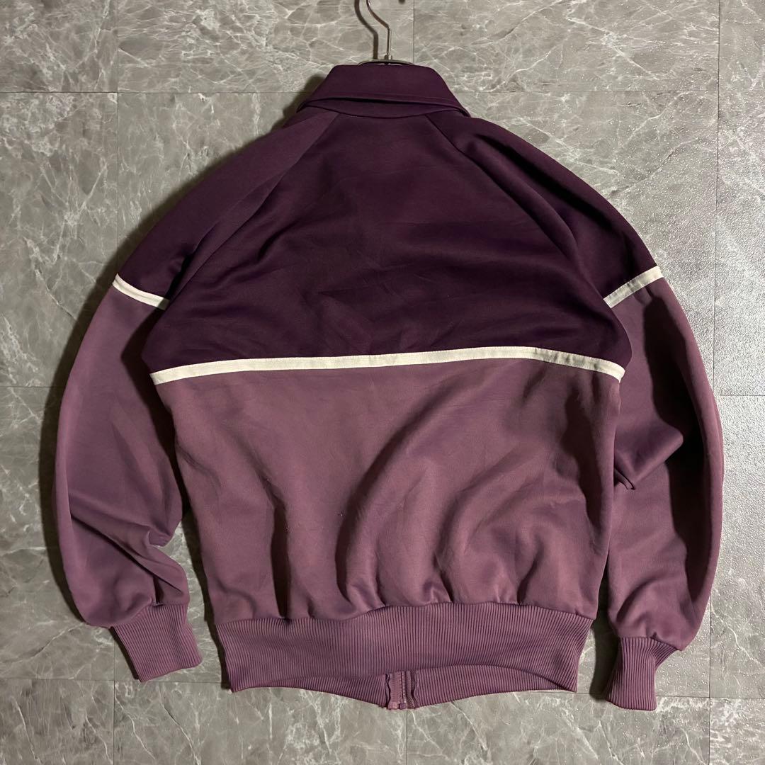 【希少】80s adidas トラックジャケット M あずきカラー 刺繍ロゴ