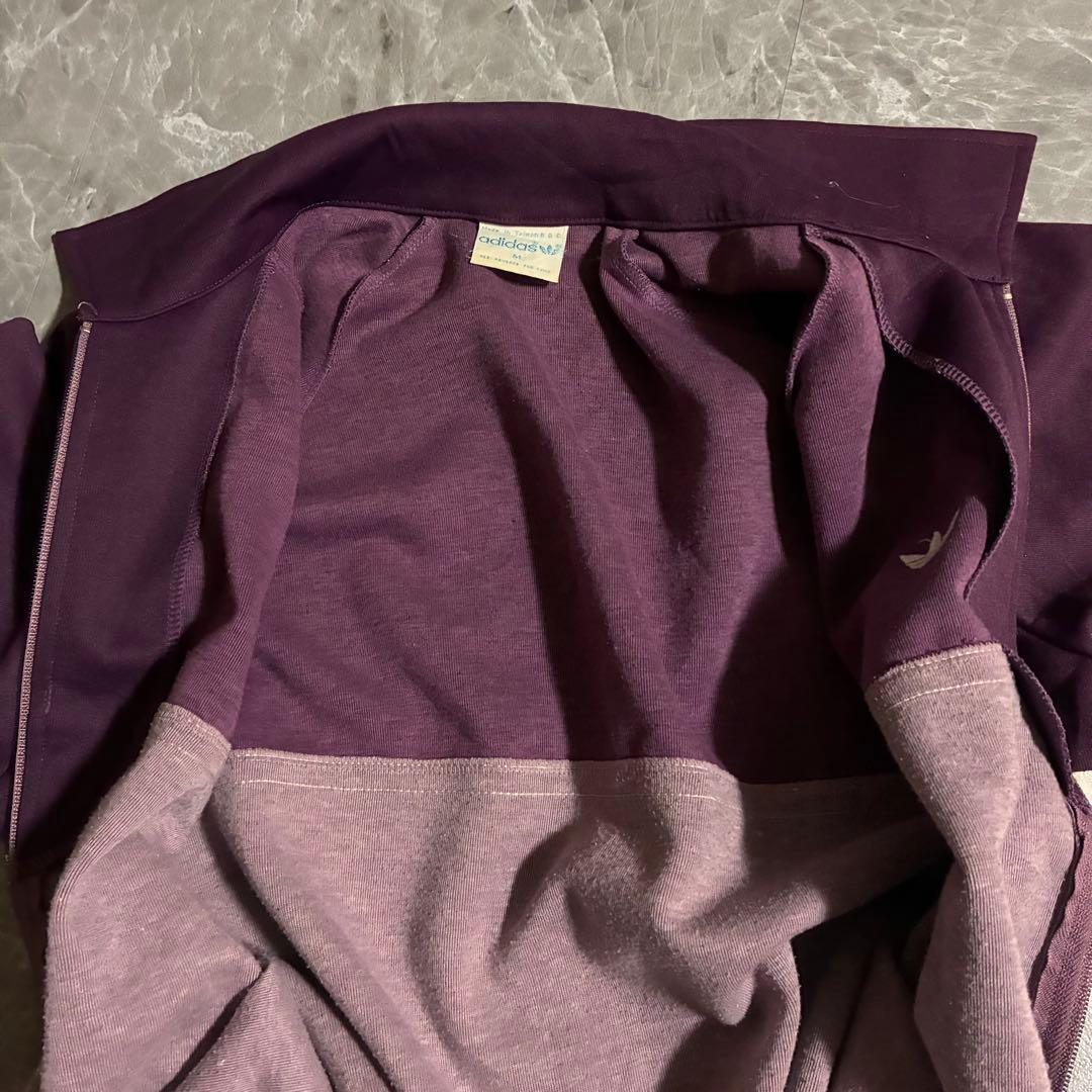 【希少】80s adidas トラックジャケット M あずきカラー 刺繍ロゴ