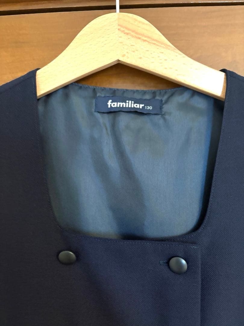 【美品】ファミリア　お受験スーツ　130 アンサンブル女の子　ボレロ　ワンピース