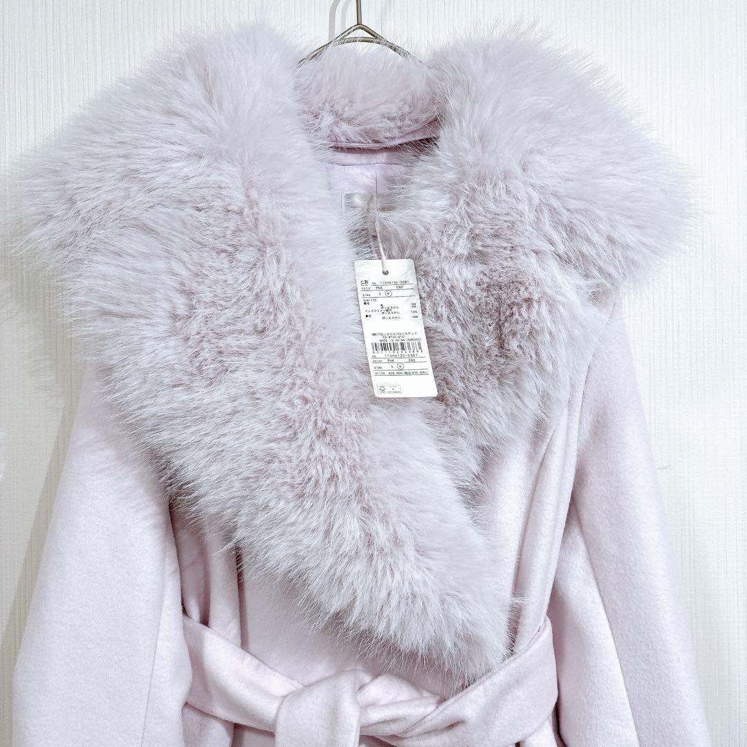 【新品】rienda リエンダ　ウールMIXクラッシィドレスコート　ライトピンク