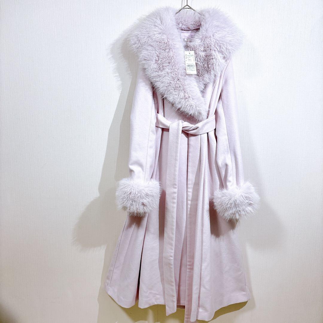 【新品】rienda リエンダ　ウールMIXクラッシィドレスコート　ライトピンク