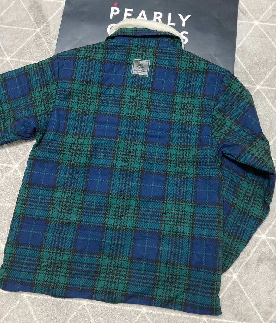 新品 ジャックバニー 2WAYストレッチタフタ ボア襟ブルゾン(6)LL/緑