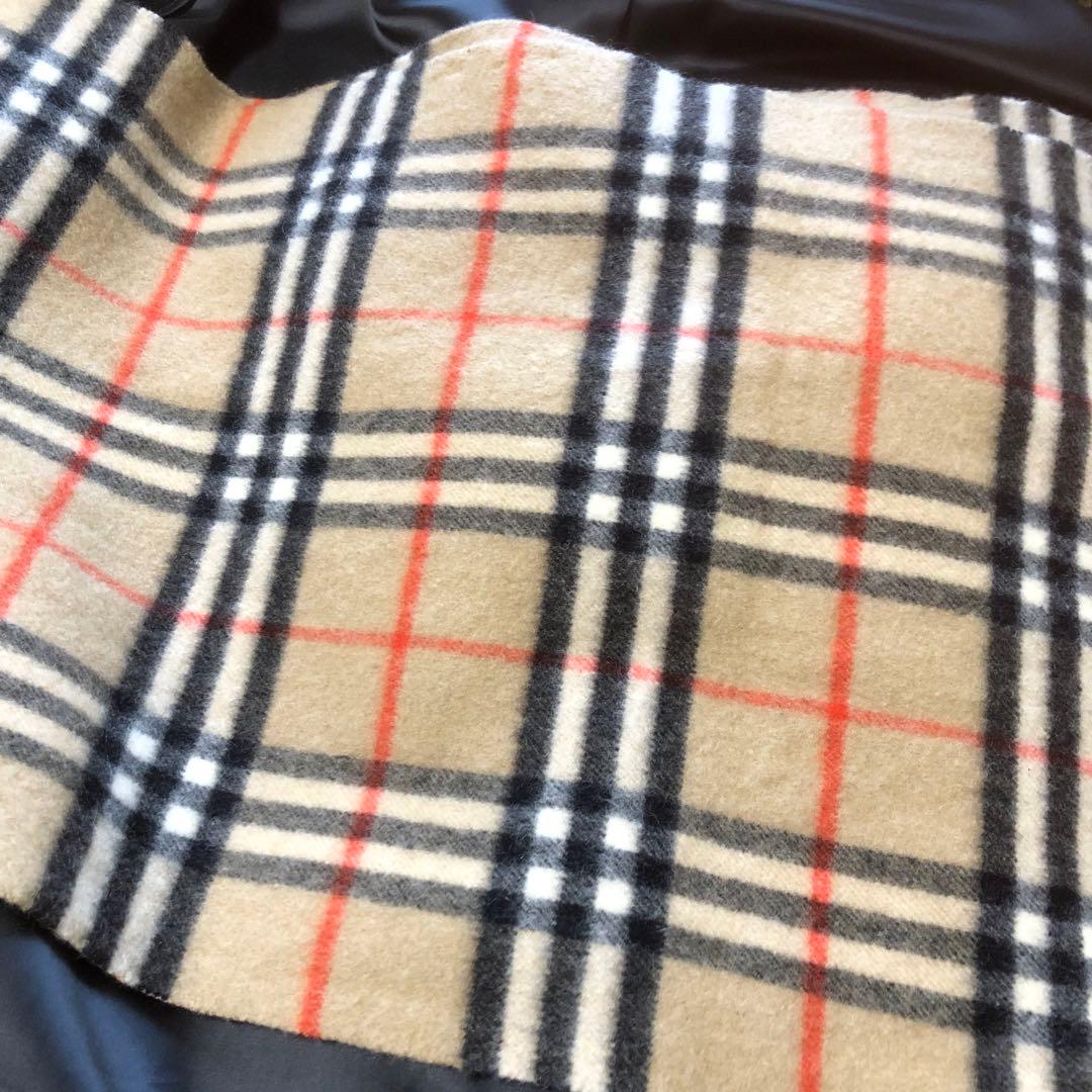 【美品】バーバリーズ カシミヤ100% ノバチェック マフラー 白タグ