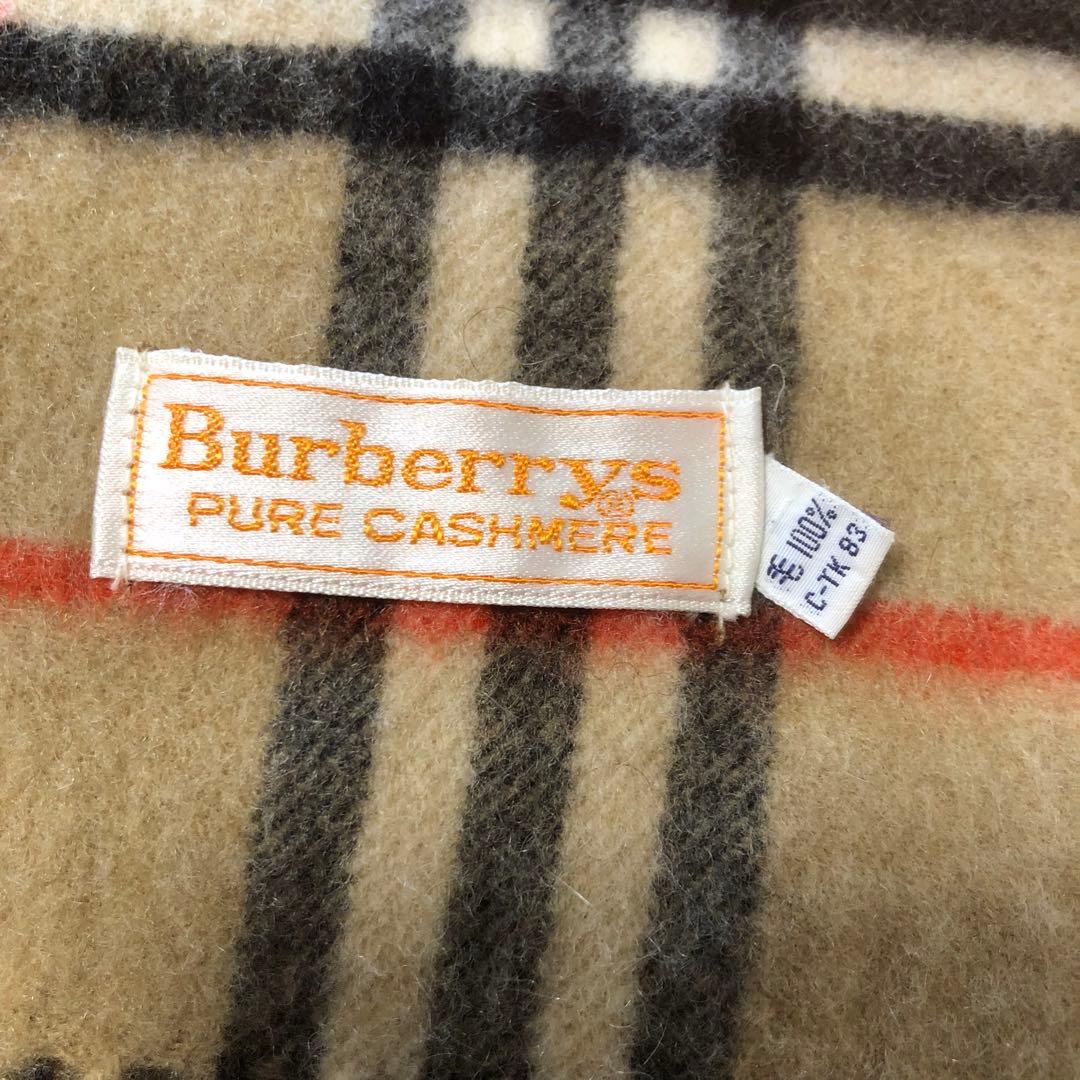 【美品】バーバリーズ カシミヤ100% ノバチェック マフラー 白タグ