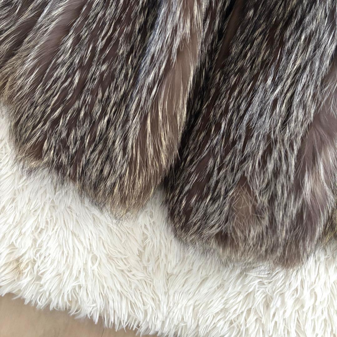 ボリューム◎SAGA FOX 毛皮コート シルバーフォックス 金サガ 11号