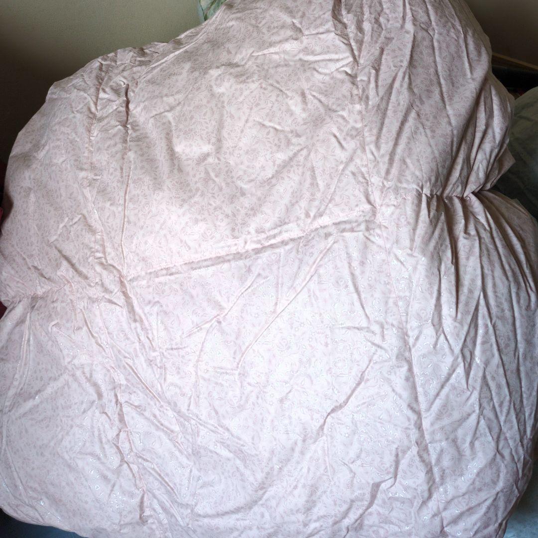 羽毛布団 花柄淡いピンク掛け布団