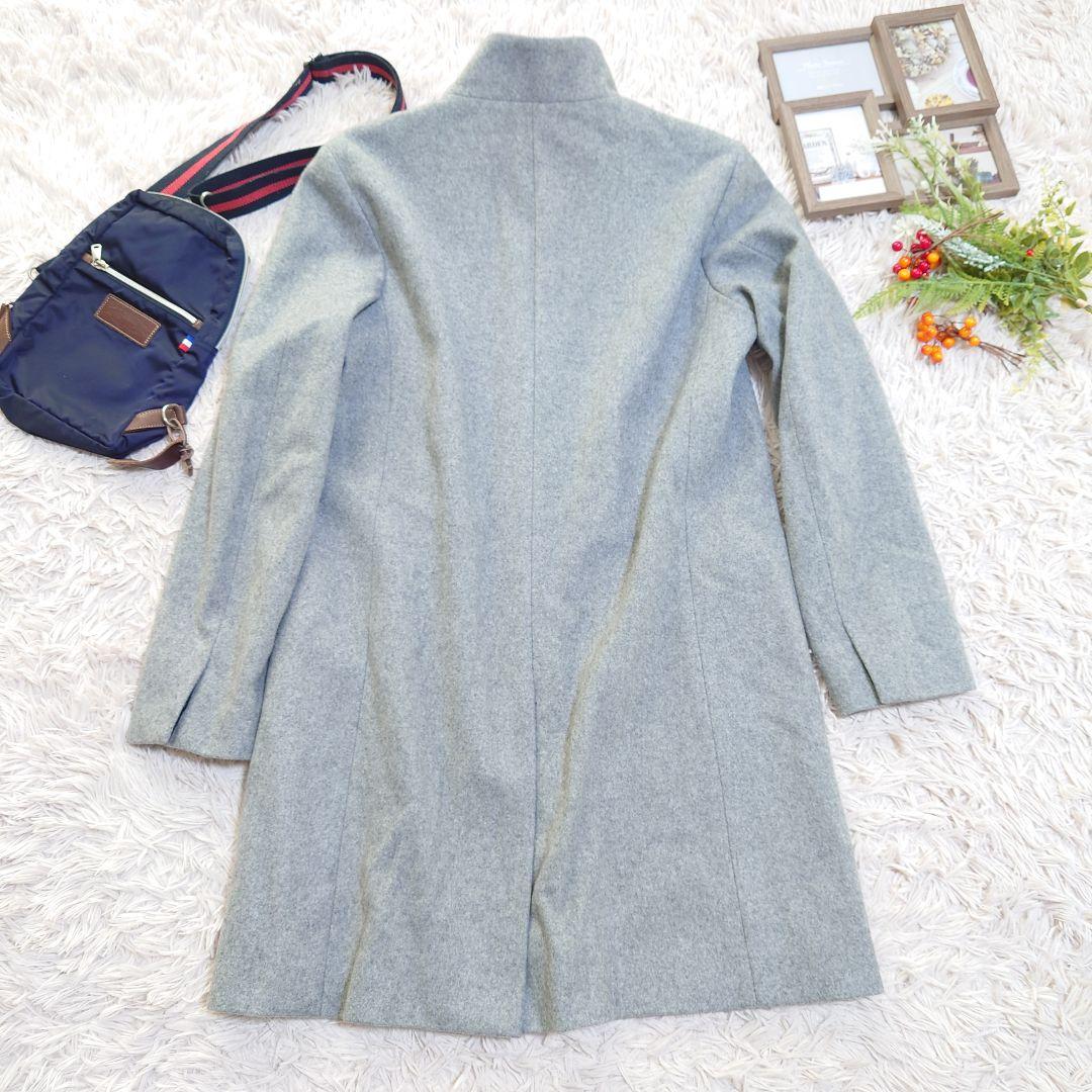 ✨日本製✨【Theory】ロングチェスターコート（L）グレー/ハイネック