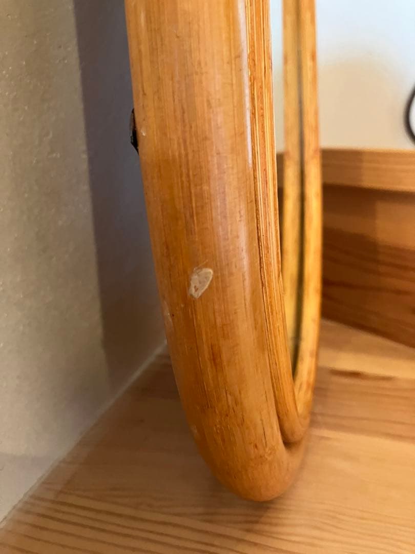 アンティーク　ラタンミラー　壁掛け 昭和レトロ