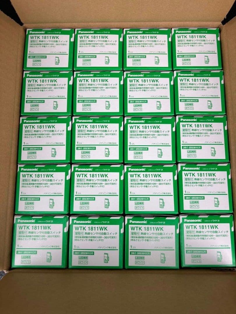 Panasonic 熱線センサー付自動スイッチ WTK1811WK 20個