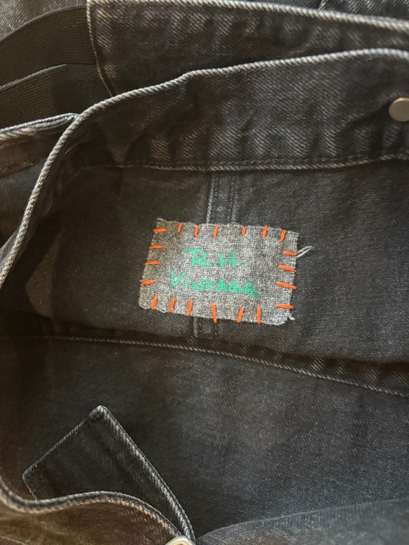 RHvintageブラックデニム サロペット