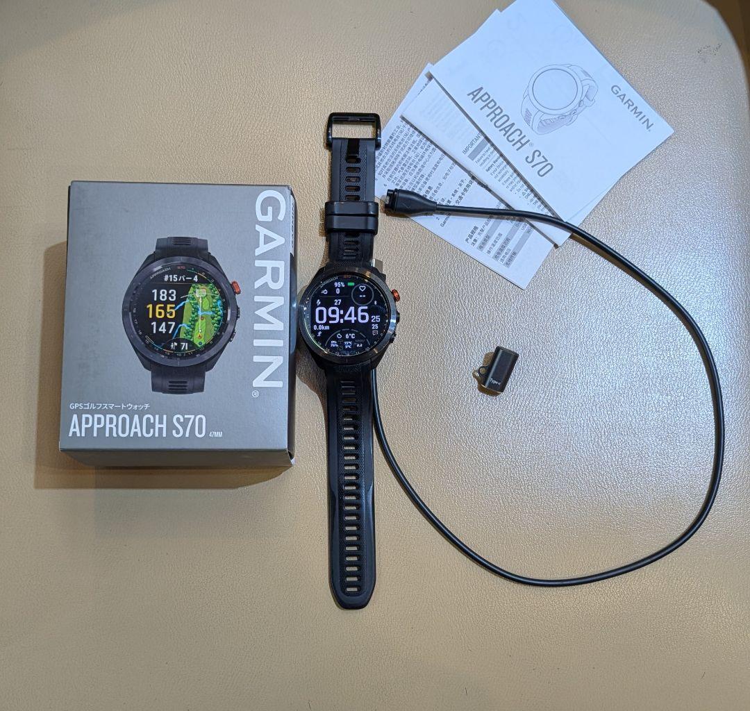 美品 ガーミン アプローチ S70 ブラック 47mm
