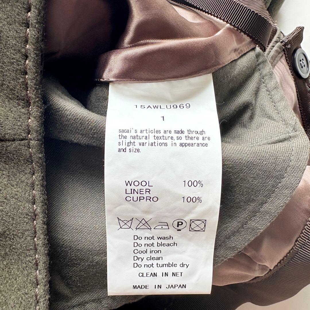 極美品✨sacai luck メルトンショートパンツ カーキ 金ボタン 1サイズ