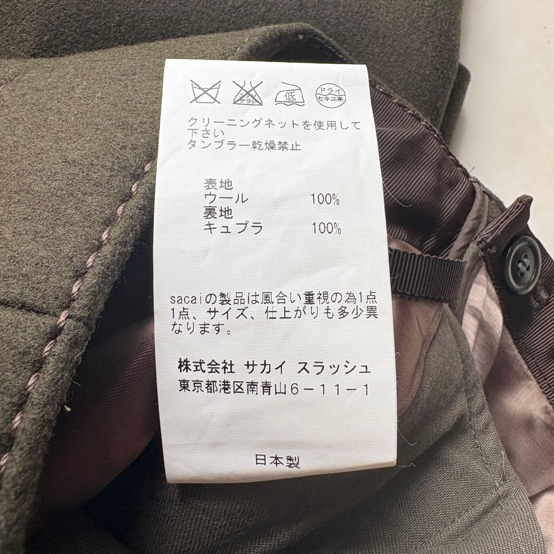 極美品✨sacai luck メルトンショートパンツ カーキ 金ボタン 1サイズ