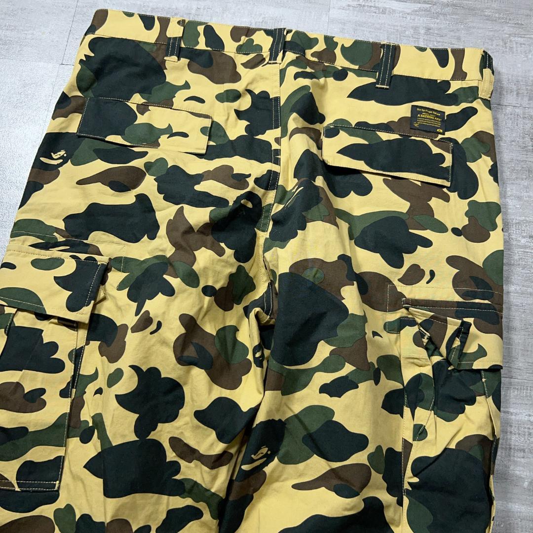 美品 A BATHING APE エイプ 1st カモ カーゴパンツ XL ミリ