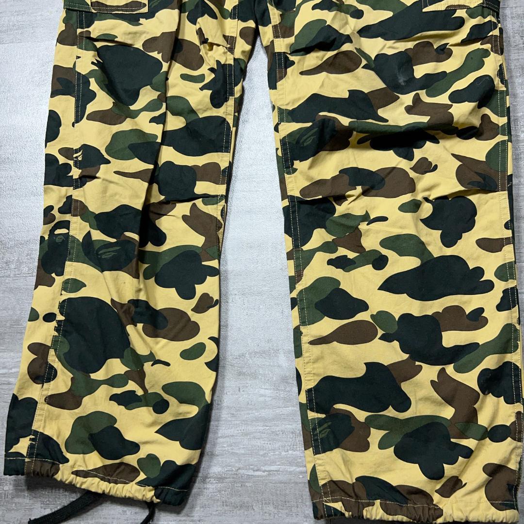 美品 A BATHING APE エイプ 1st カモ カーゴパンツ XL ミリ