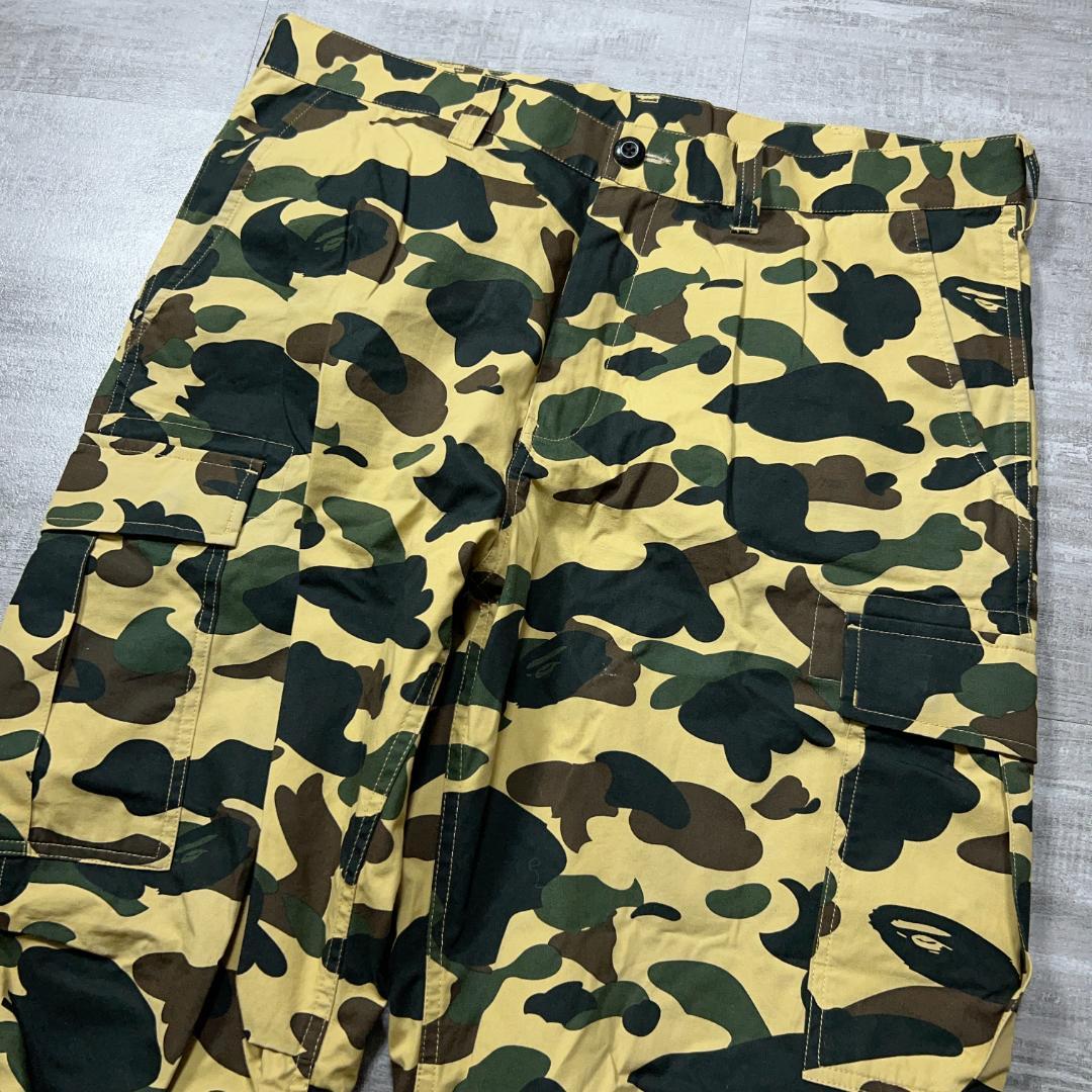 美品 A BATHING APE エイプ 1st カモ カーゴパンツ XL ミリ