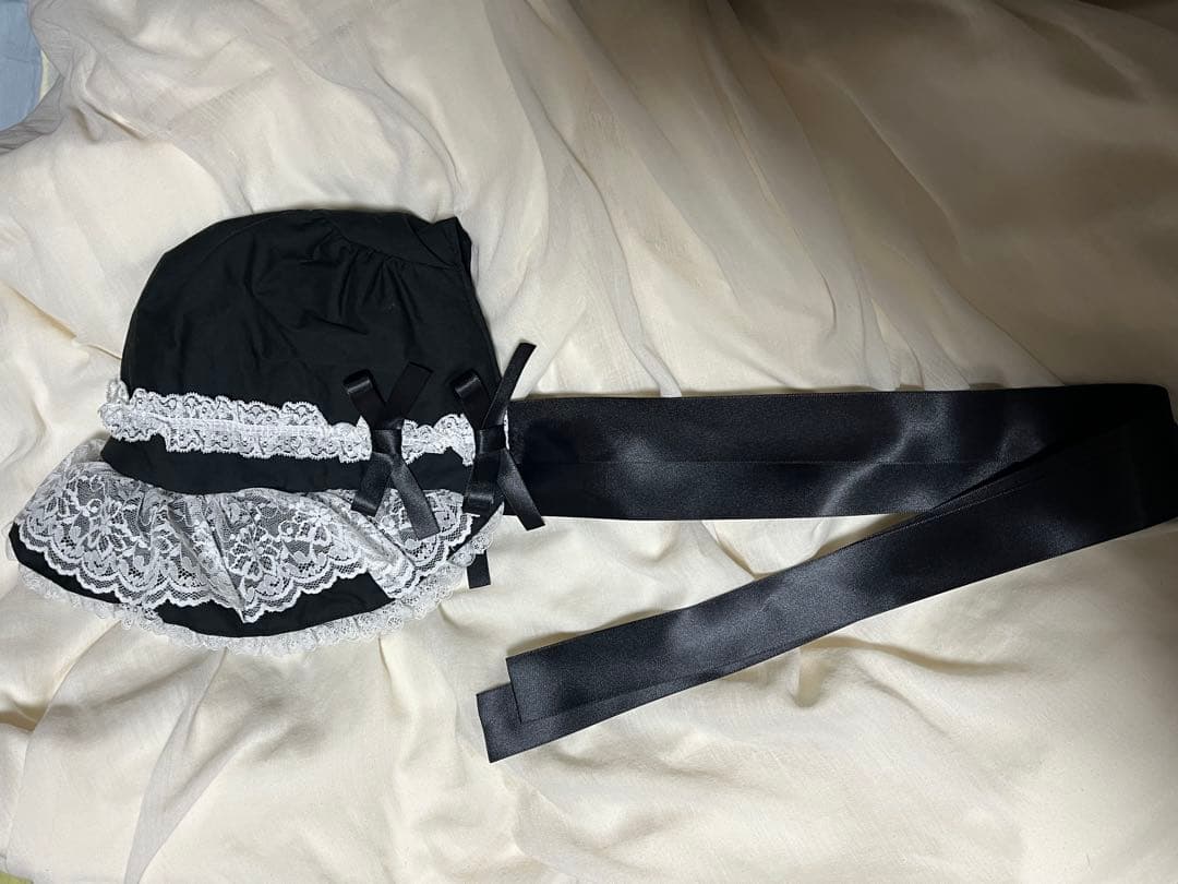 最終値下げ morphose 無地ラッセルレースつきボンネット