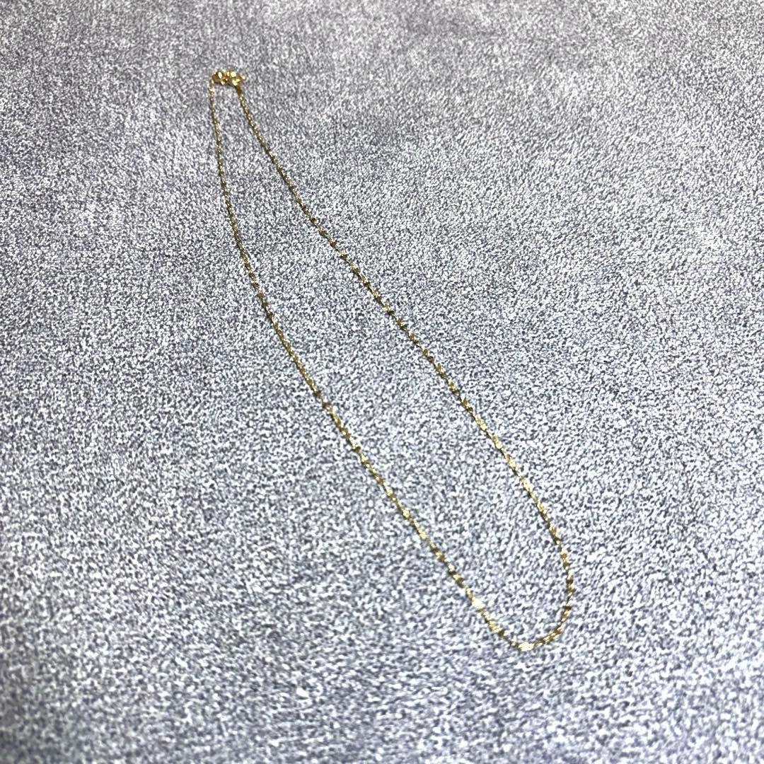 K18 18金 ペタルチェーンネックレス 45cm アジャスター　約1.2g
