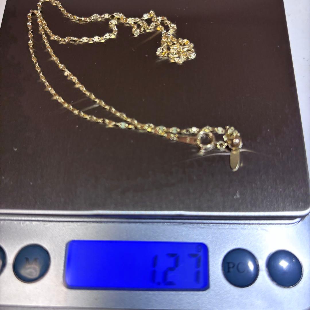 K18 18金 ペタルチェーンネックレス 45cm アジャスター　約1.2g