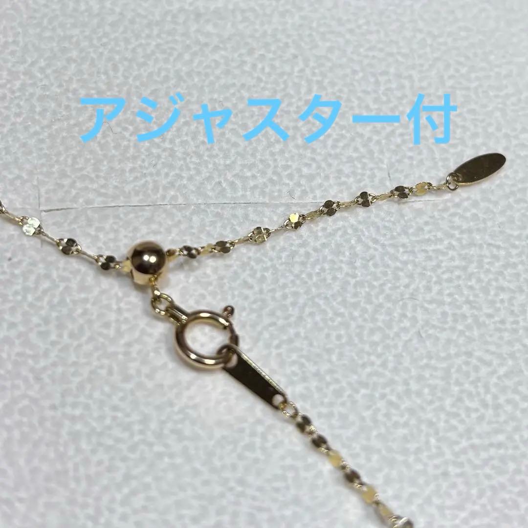 K18 18金 ペタルチェーンネックレス 45cm アジャスター　約1.2g