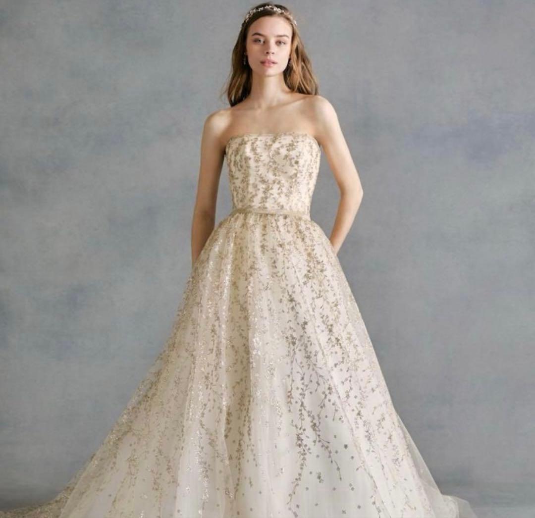 チュノアウエディング　オーバードレス　グリッター　ゴールド