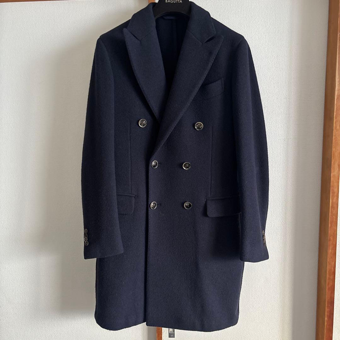 リングジャケ　ポロコート　濃紺 フラノ　カセンティーノ風