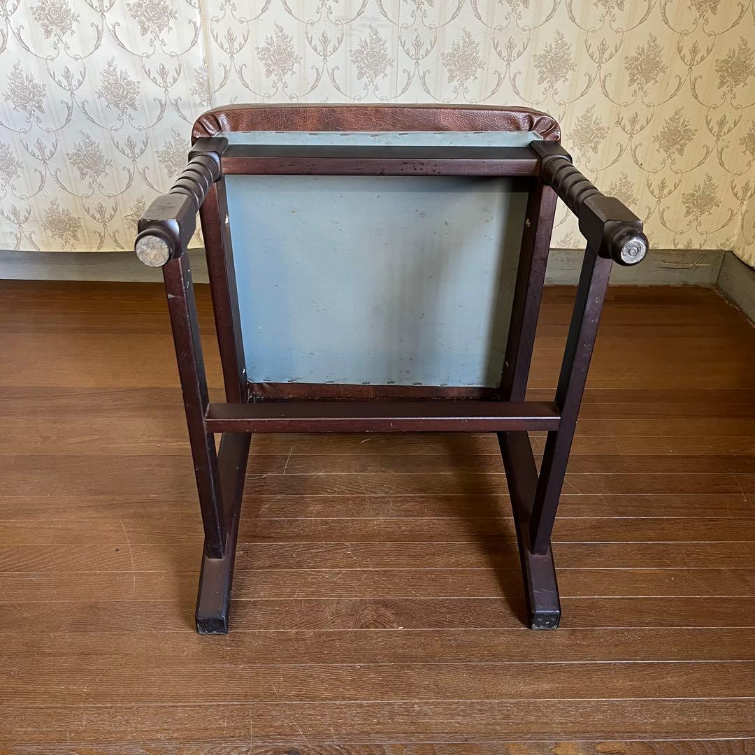 【アンティーク】③ トーア 木製 ダイニングチェア レザー張り 椅子 古民家