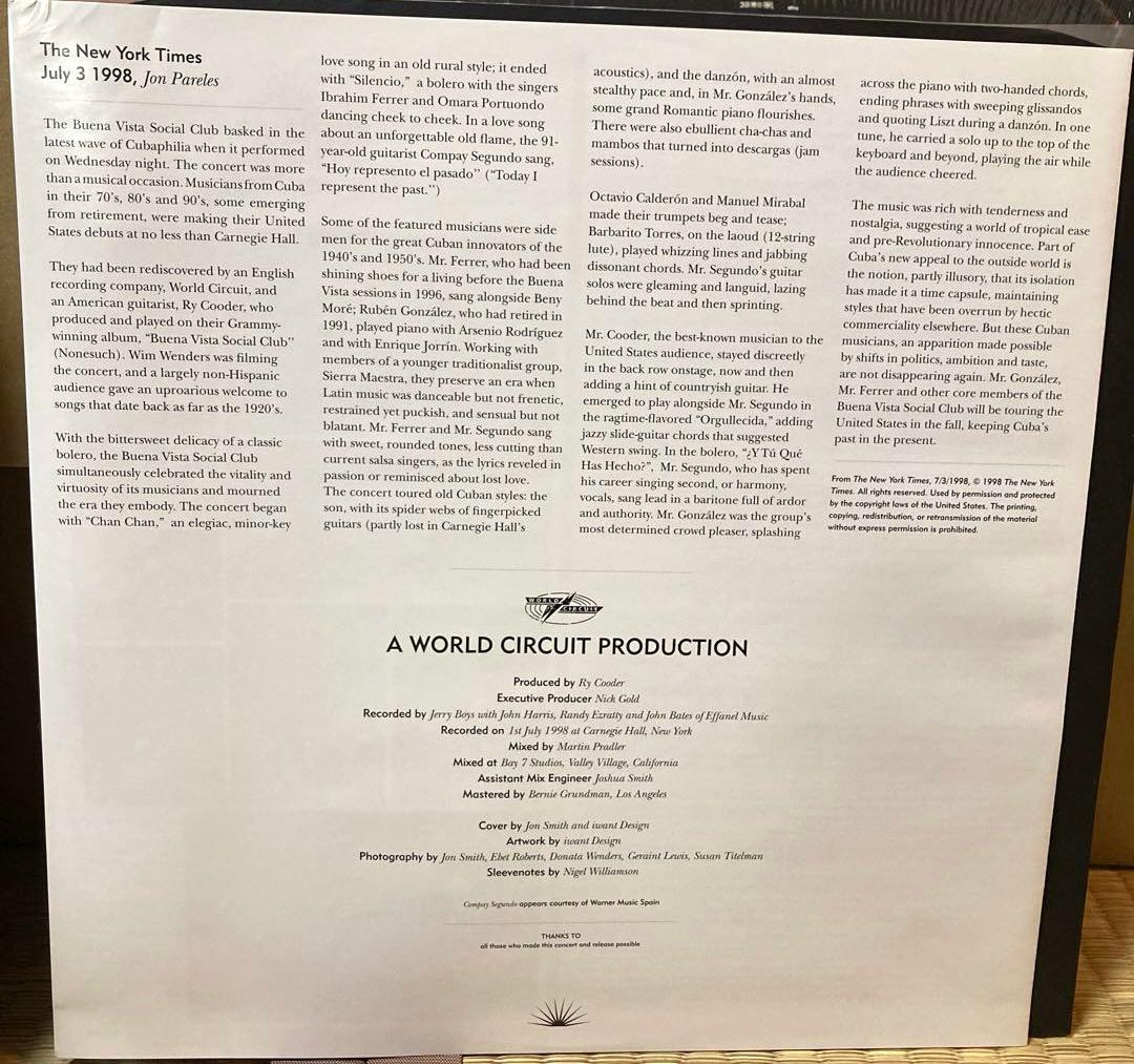 レア Buena Vista Social Club Carnegie Hall